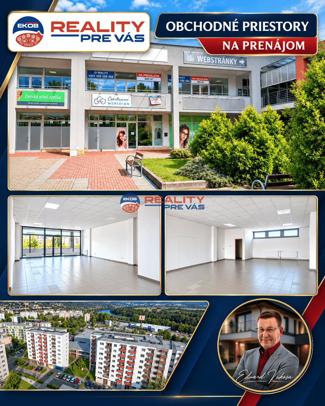 Nádherný presklený priestor v centre mesta Púchov 100m2