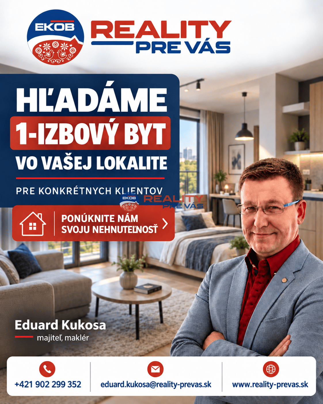 Hľadáme 1-izbový byt pre našich klientov