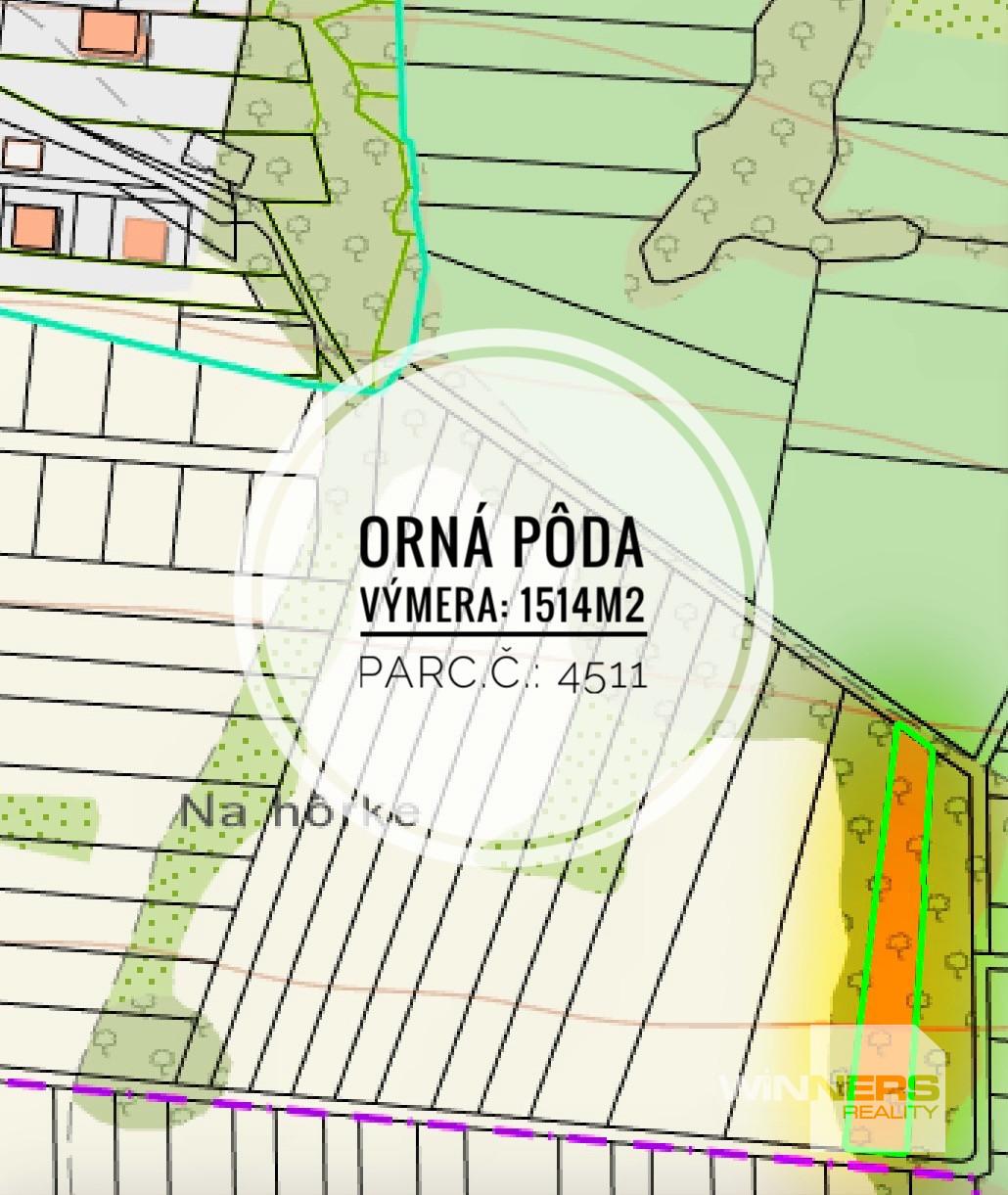 Predaj ornej pôdy – 1 514 m², Zámutov (pri Vranove nad Topľou)