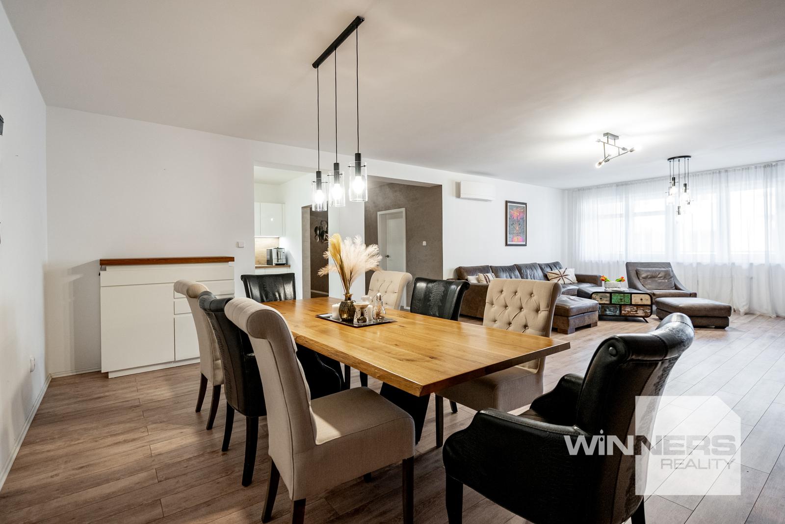 NA PREDAJ veľkometrážny 4-izbový byt 166,94 m² s parkovacím státím a 2 loggiami – Zámocká ulica