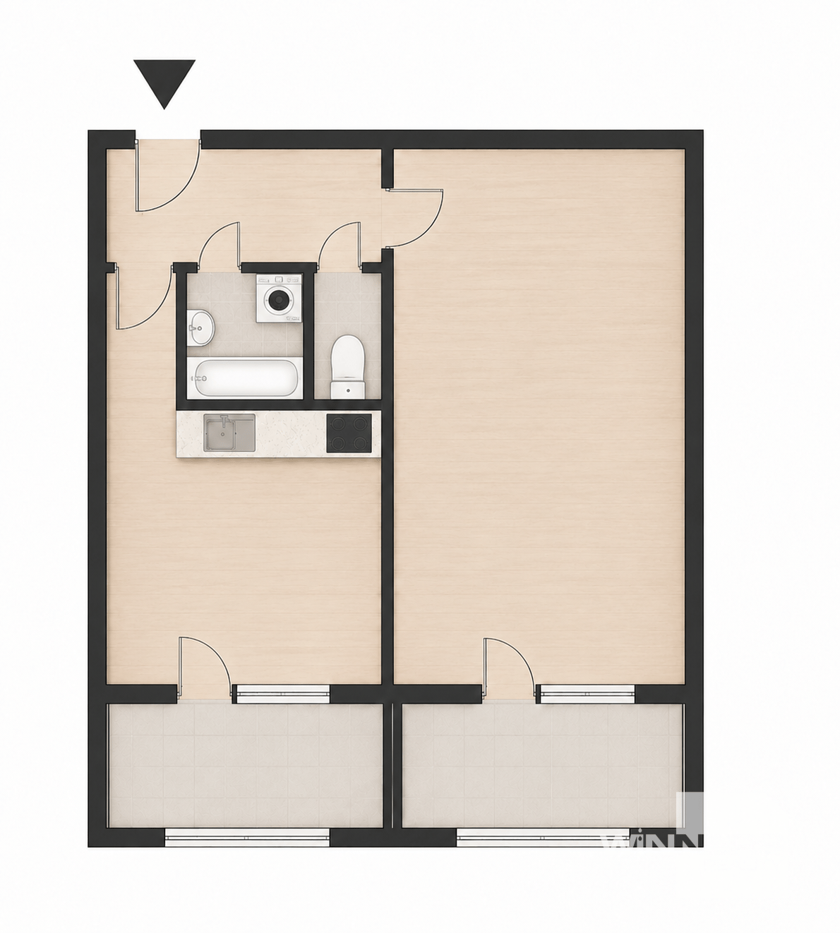 Na predaj 1- izb. byt s 2 loggiami pri Auparku, 40 m2, Ludmanská, možnosť dispozície 2KK