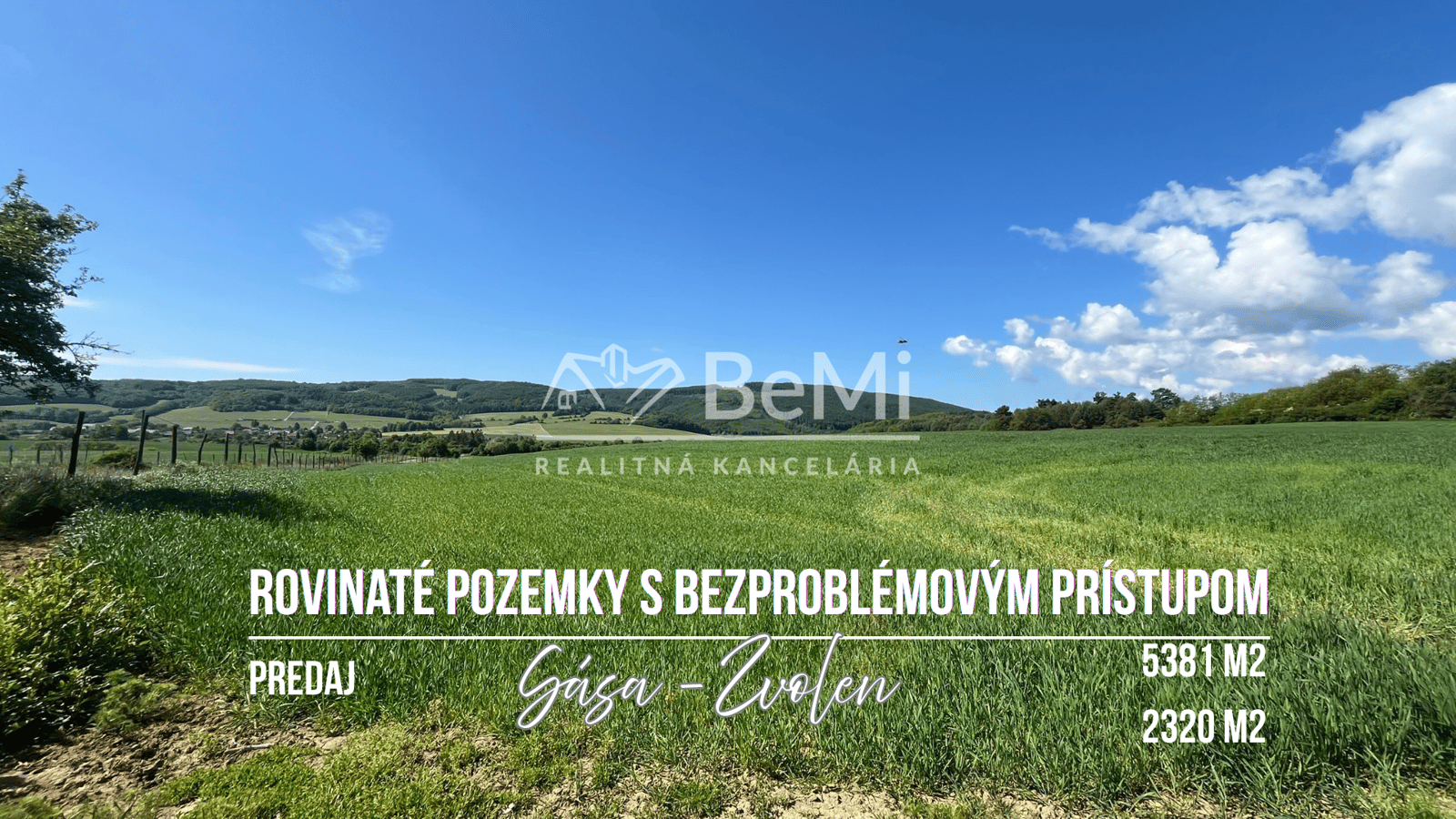 Rovinaté pozemky 7700m2 Sása, Zvolen