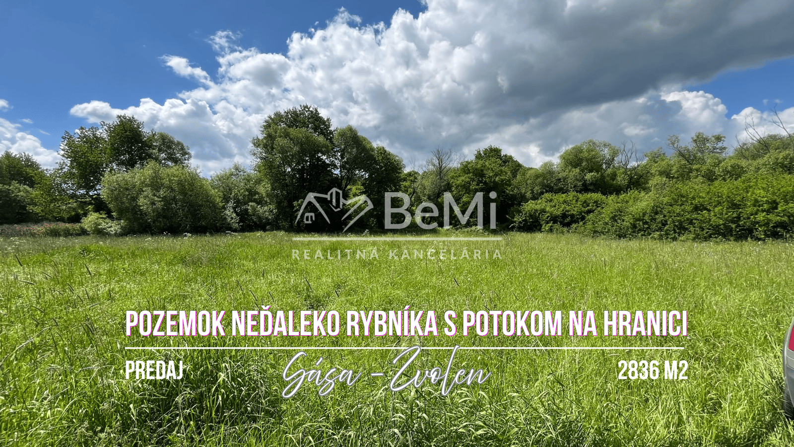 Pozemok 2836 m2 pod rybníkom, Sása-Zvolen