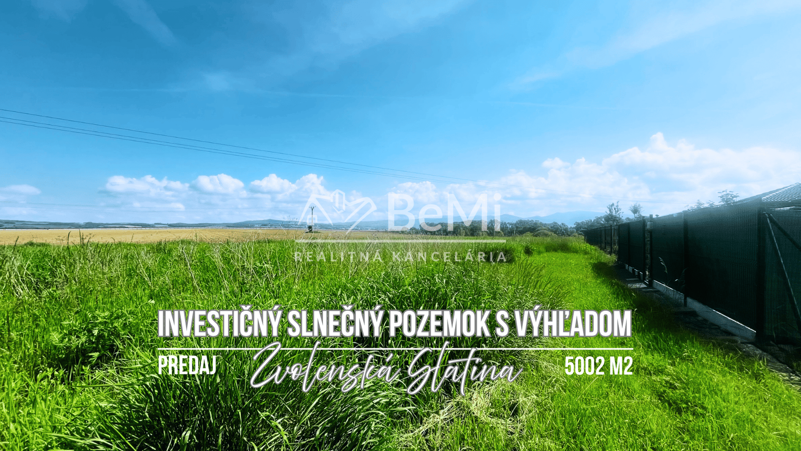 Invevstičný, rovinatý pozemok 5002 m2, Zvolenská Slatina 3D