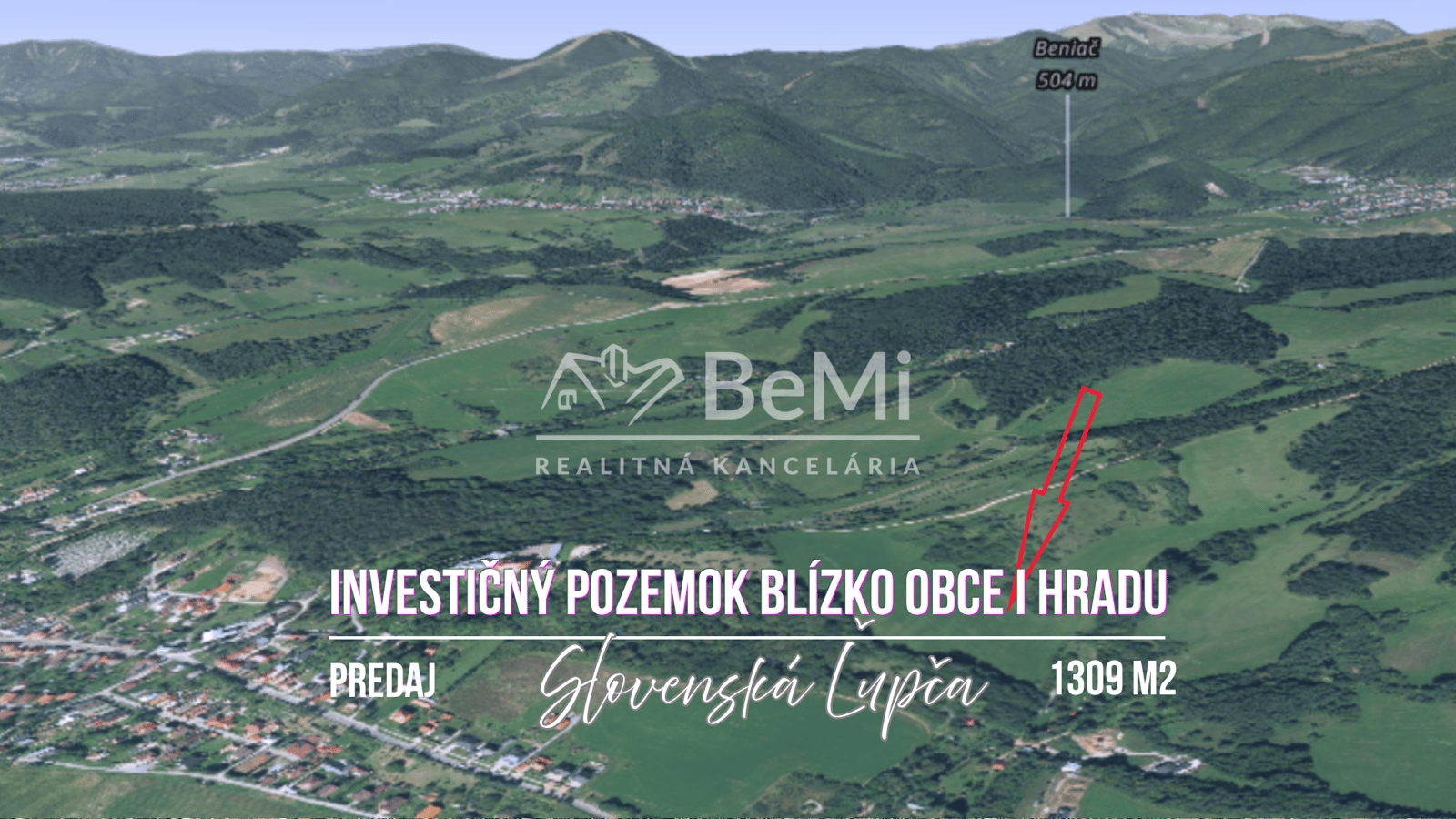 Pozemok 1309 m2, Slovenská Ľupča