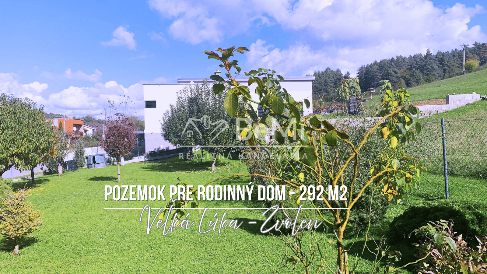 Stavebný, slnečný pozemok, 292 m2 Veľká Lúka