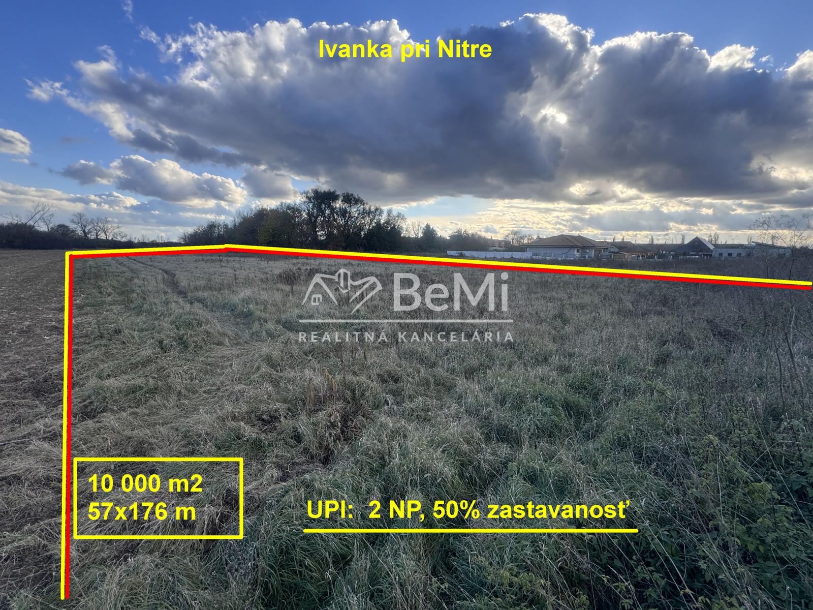 Stavebný developerský pozemok 10000 m2 - Ivanka pri Nitre – fotka 2