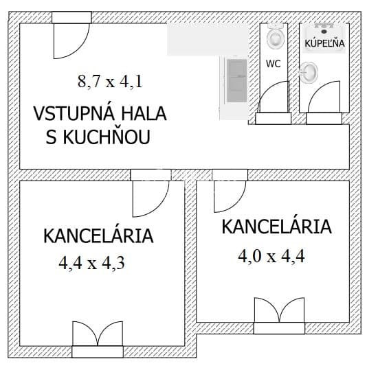 NA PRENÁJOM – kancelárske priestory 70 m2, Nitra – Mlynárce – fotka 2