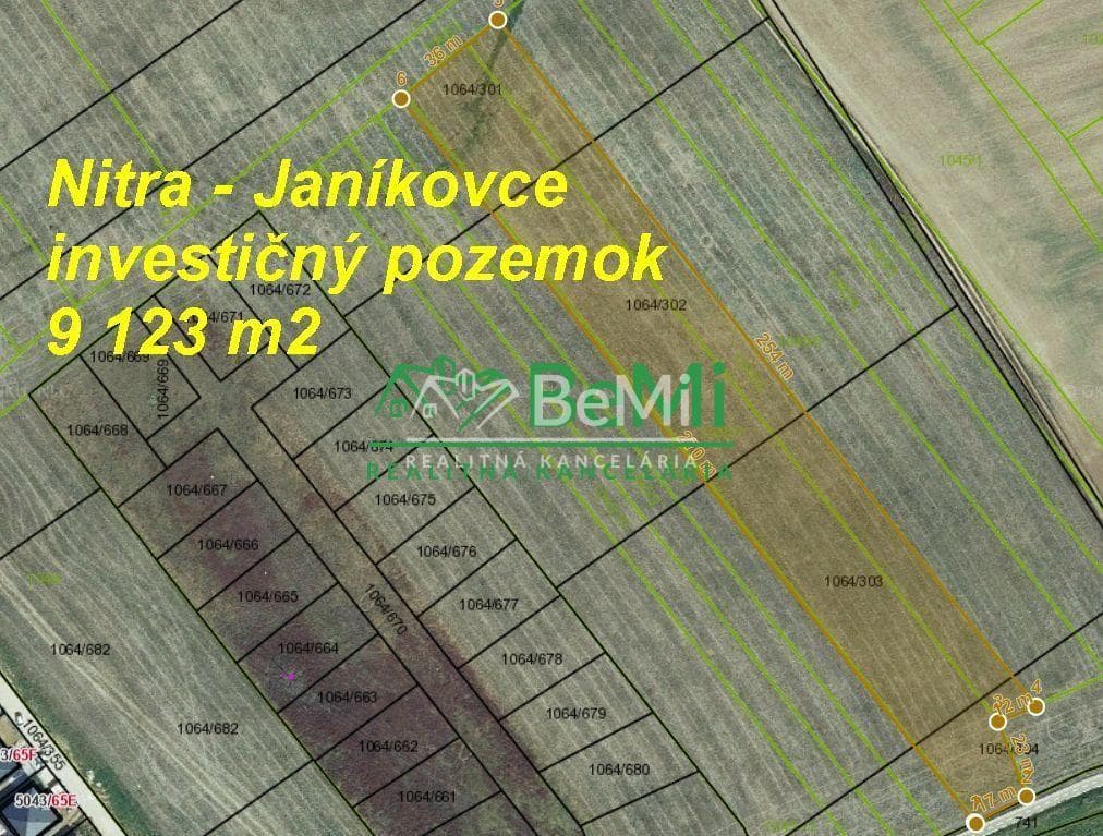 Nitra Janíkovce - investičný pozemok 9 123 m2   ID 494-14-MIG
