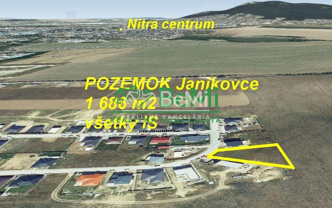 Pozemok 1 686 m2 Nitra Janíkovce všetky IS  ID 545-14-MIG