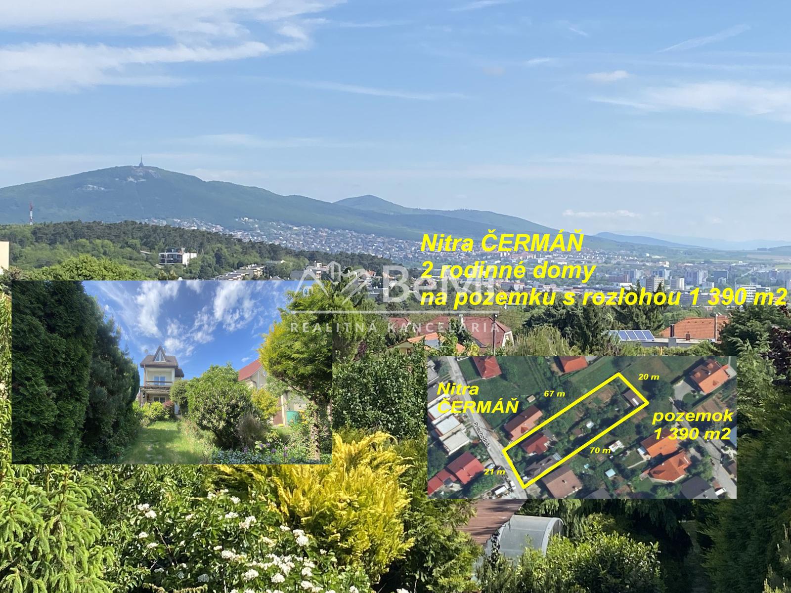 2 rodinné domy Nitra – ČERMÁŇ – pozemok 1 390 m2 ID 613-12-MIG