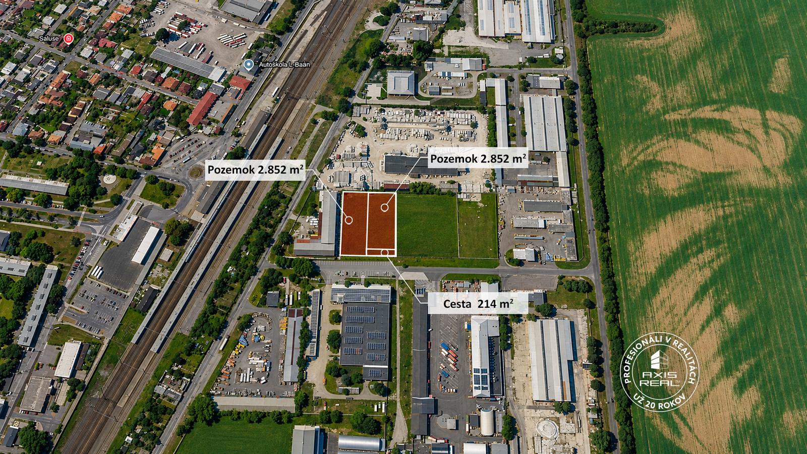 AXIS REAL | Komerčný stavebný pozemok (2.959 m2), Piešťany
