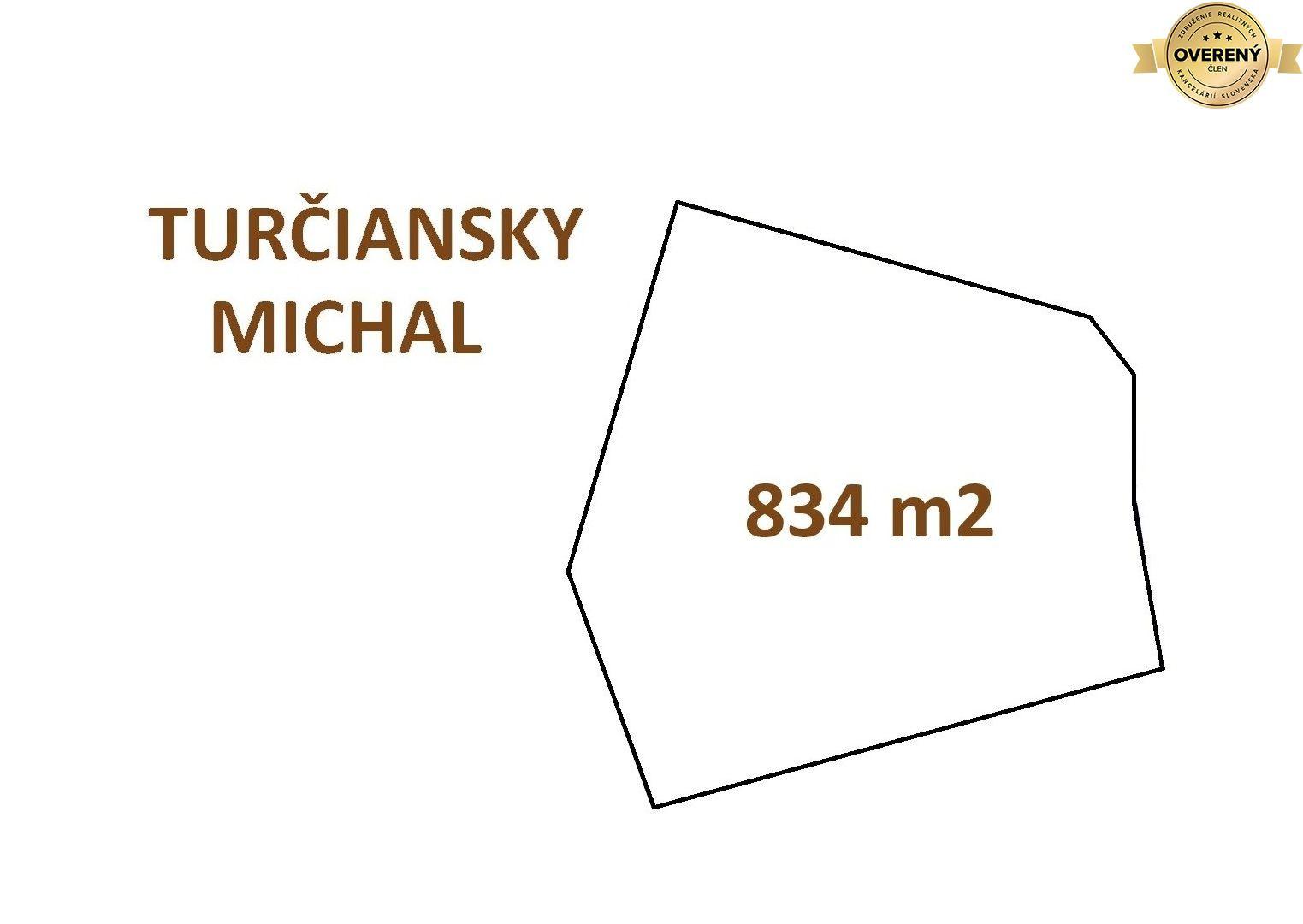 Stavebný pozemok o rozmere 834m2 TURČIANSKY MICHAL