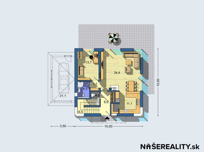 Na predaj 5-izbový rodinný dom s garážou, terasou a krásnou záhradou na pozemku 733 m² v Limbachu – fotka 2