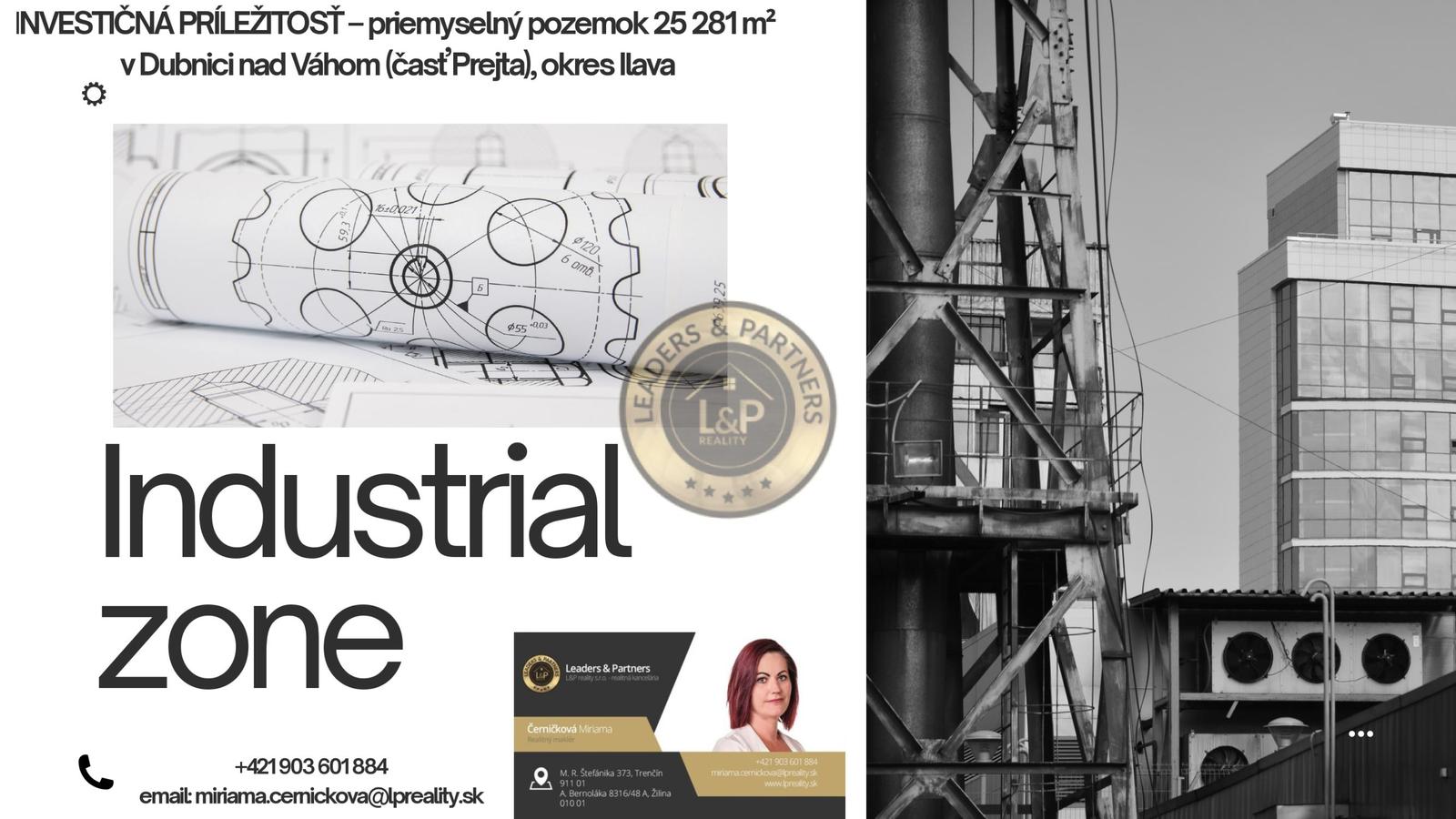 INVESTIČNÁ PRÍLEŽITOSŤ – priemyselný pozemok 25 281 m² v Dubnici nad Váhom (časť Prejta), okres Ilava