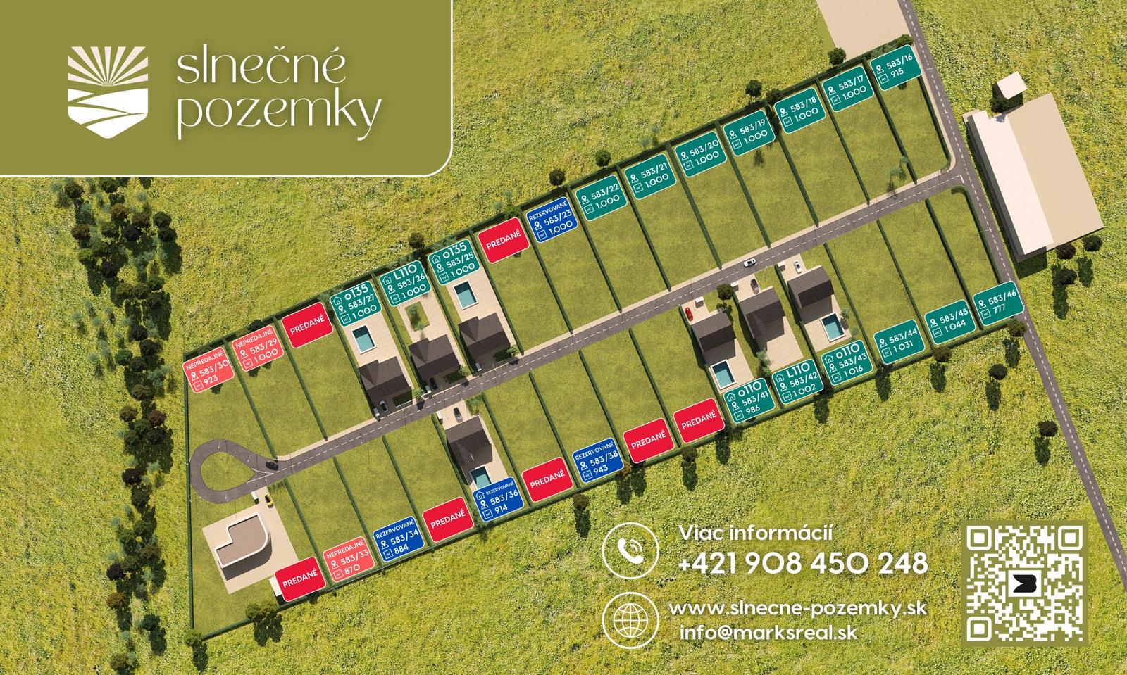 Slnečné pozemky Rimavská Sobota 915 m² (odpočet DPH)