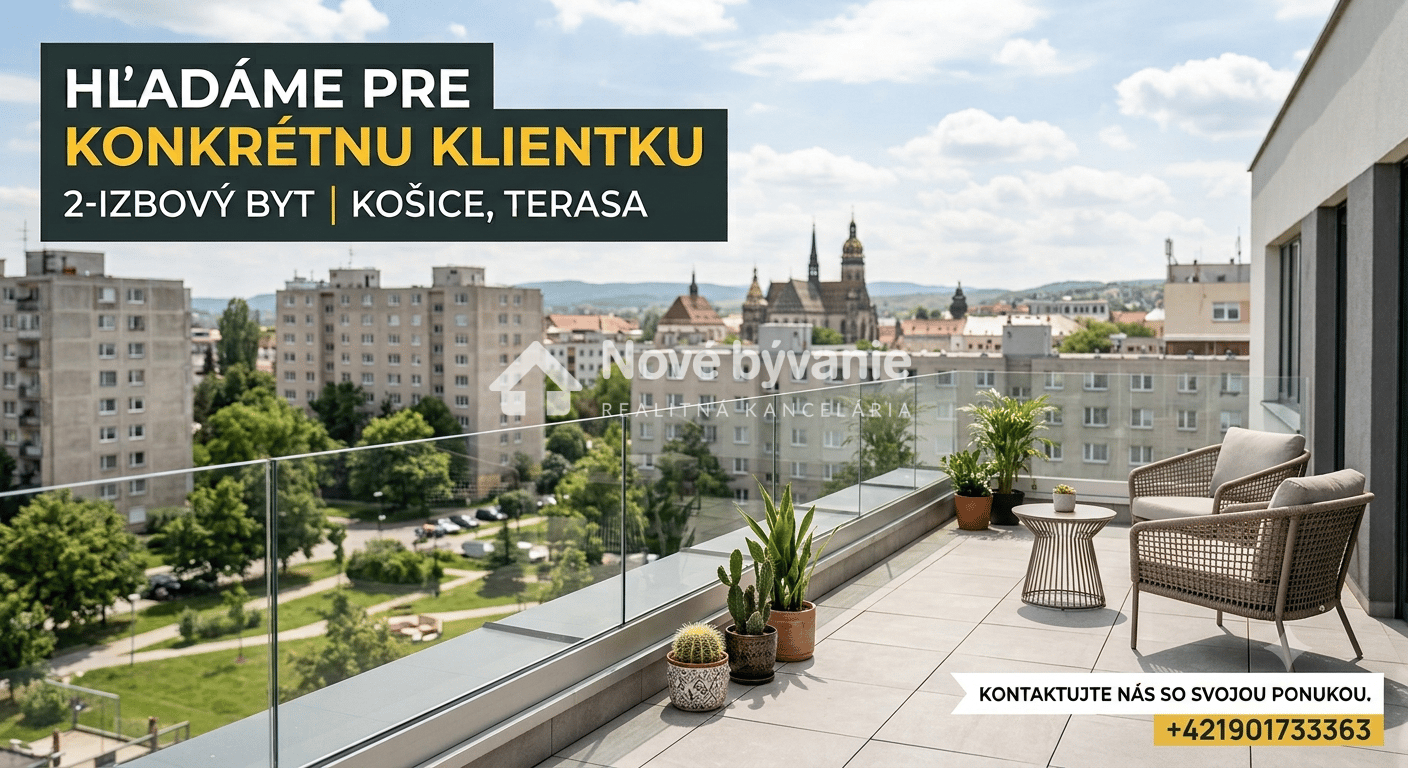 Hľadáme 2 izbový byt v Košiciach