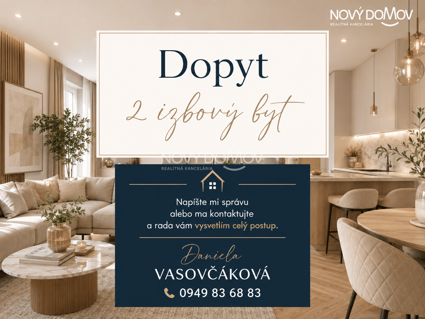 DOPYT - hľadáme 2 izbový byt