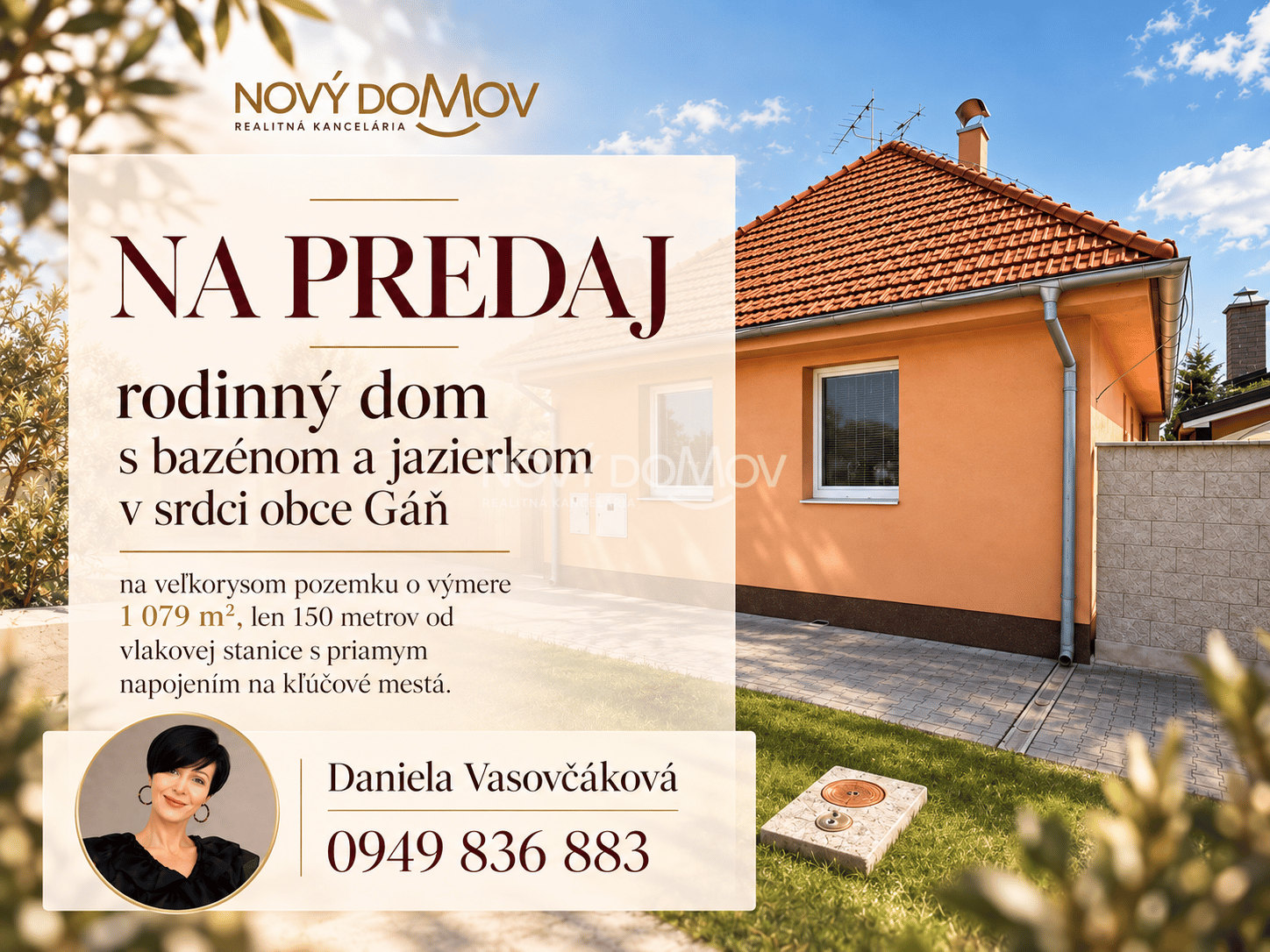 Dom s bazénom, jazierkom a nákladmi len 103€  - obec GÁŇ