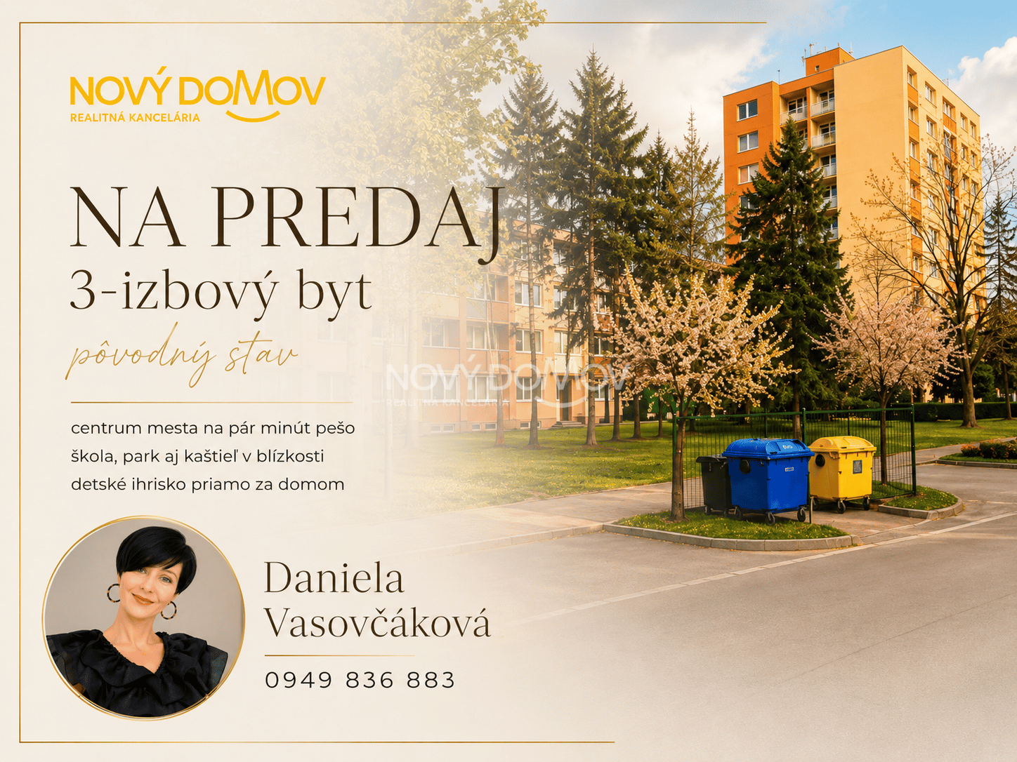 Na predaj 3-izbový byt v Galante, 63 m2, pôvodný stav s loggiou