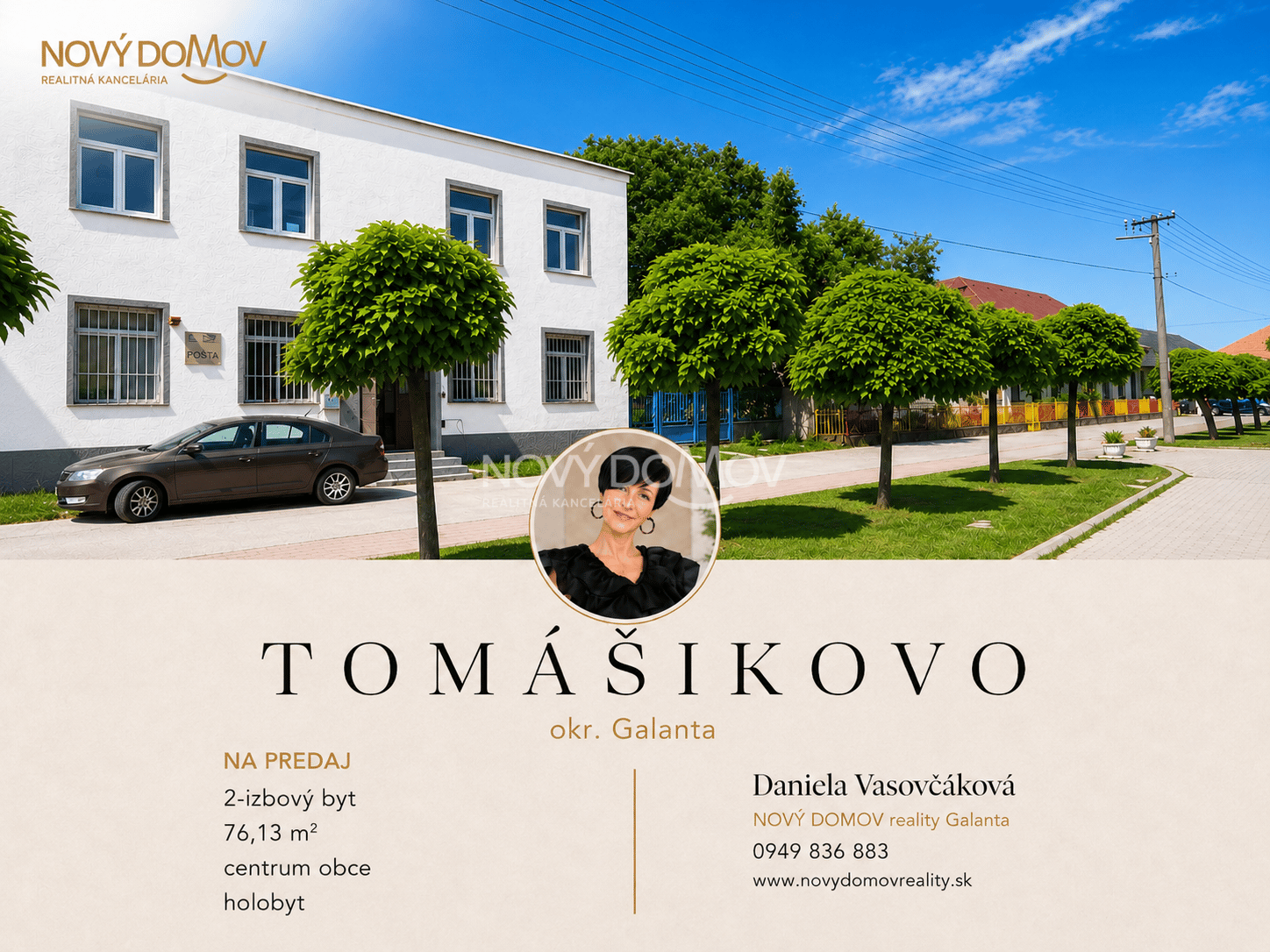 TOMÁŠIKOVO, okr. Galanta - PREDAJ - priestranný 2i. byt