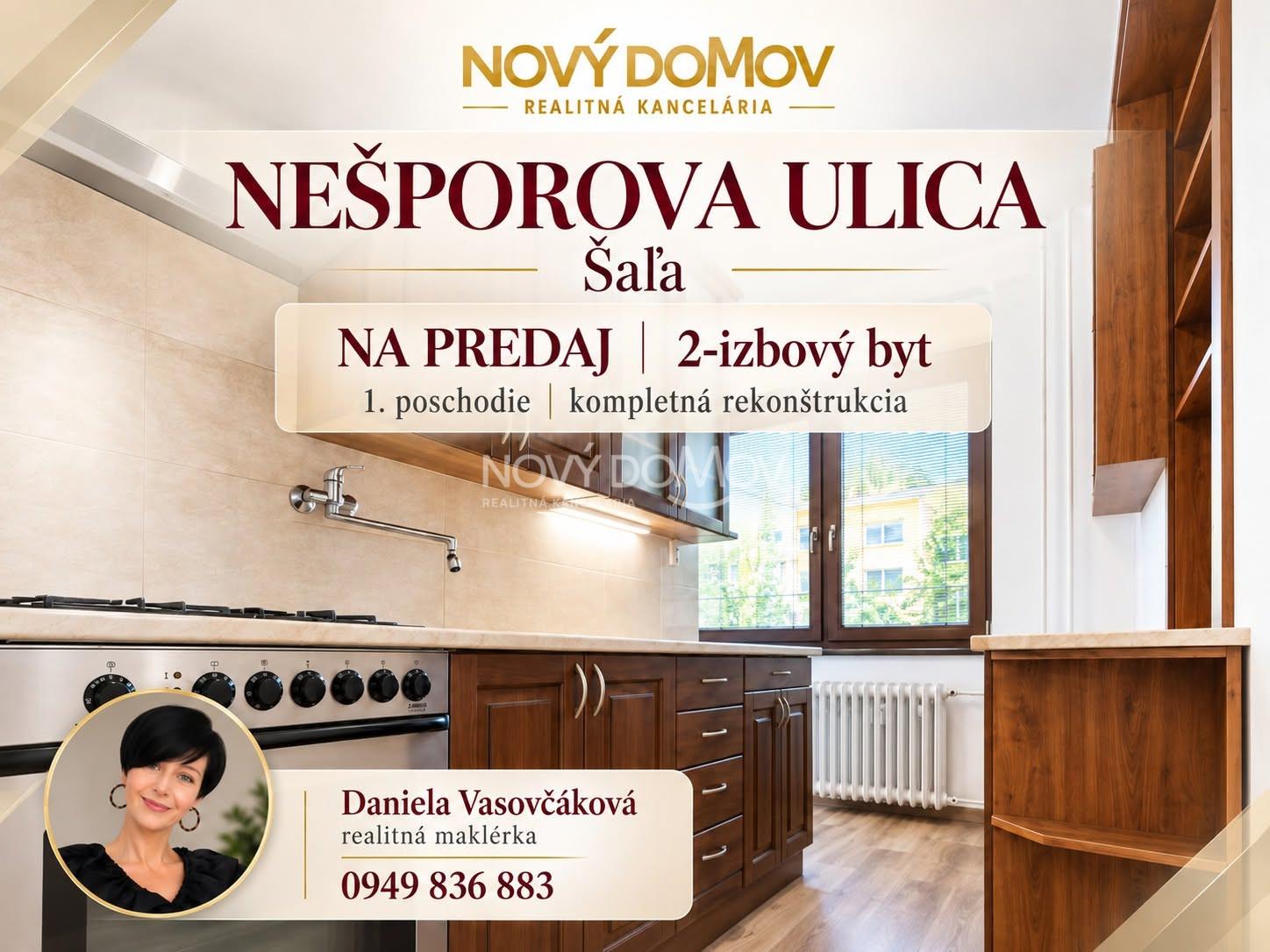 2-IZBOVÝ BYT | ŠAĽA | NÍZKE NÁKLADY | REKONŠTRUKCIA