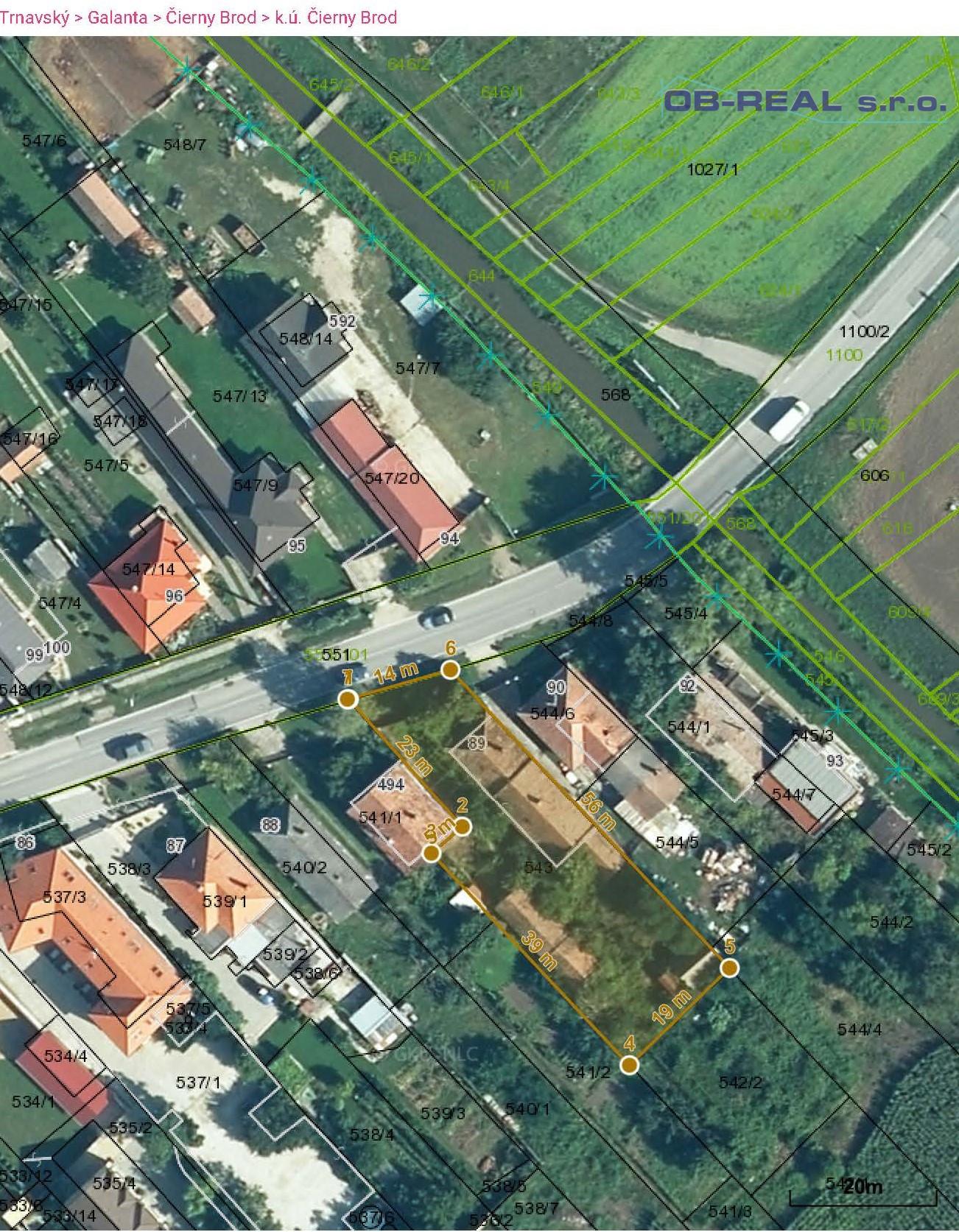 Čierny Brod: Predaj stavebného pozemku o výmere 977m2 pre výstavbu rodinného domu