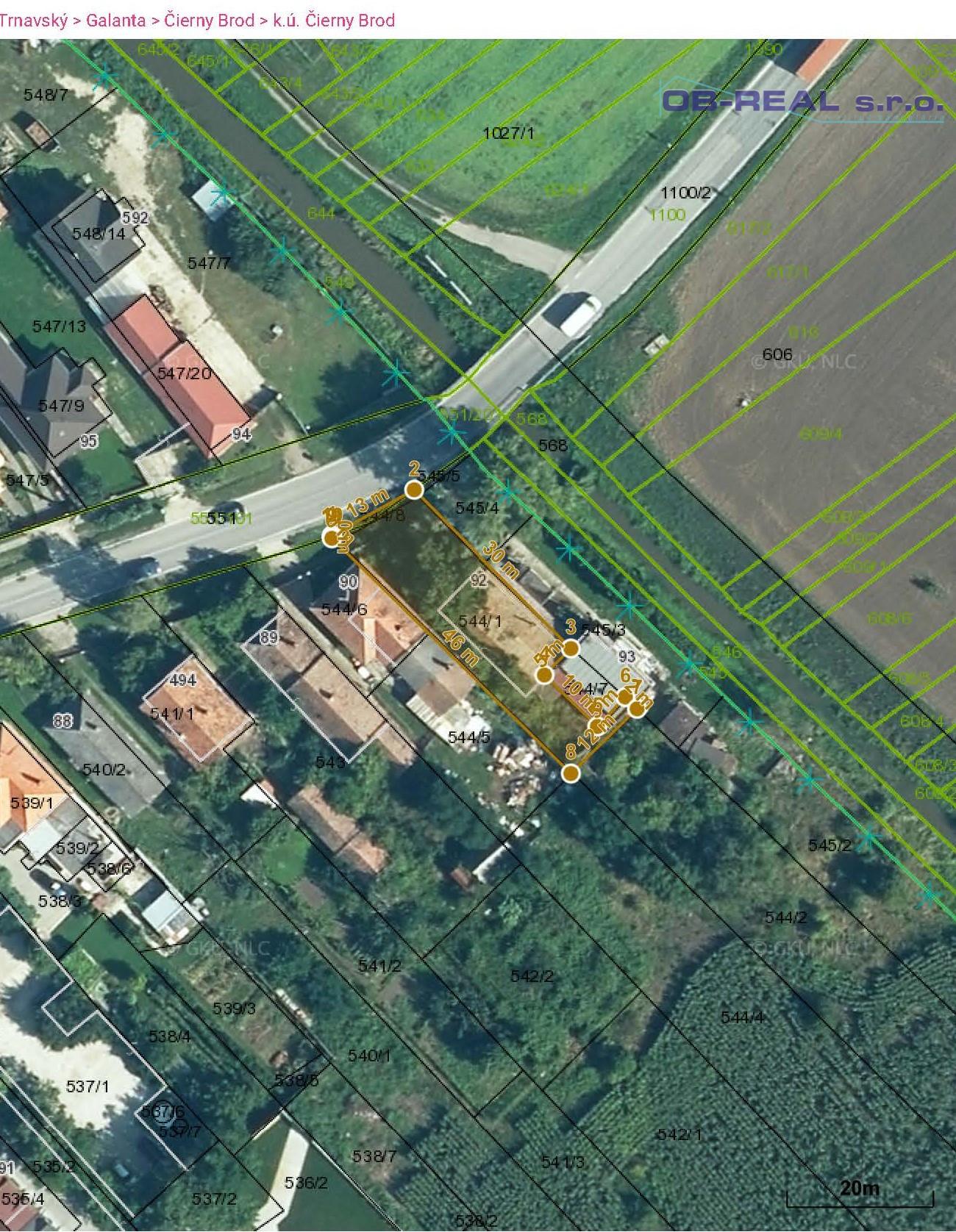 Čierny Brod: Predaj stavebného pozemku o výmere 529m2 pre výstavbu rodinného domu