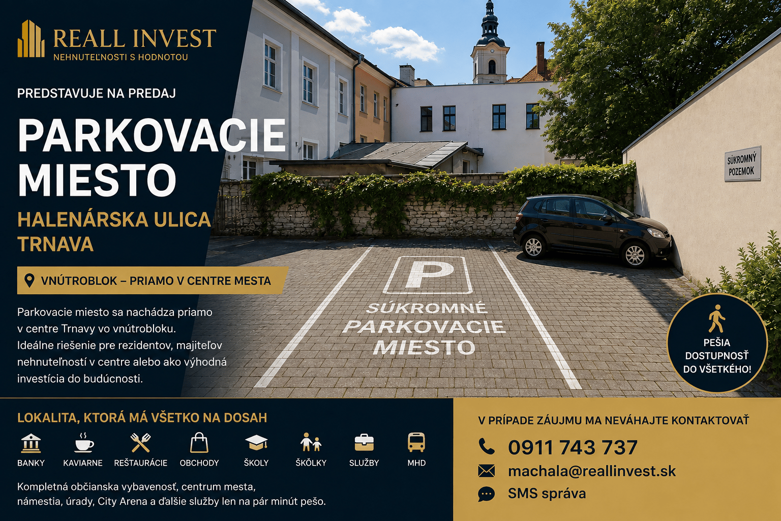 PARKOVACIE MIESTO NA PREDAJ - Halenárska, Centrum mesta