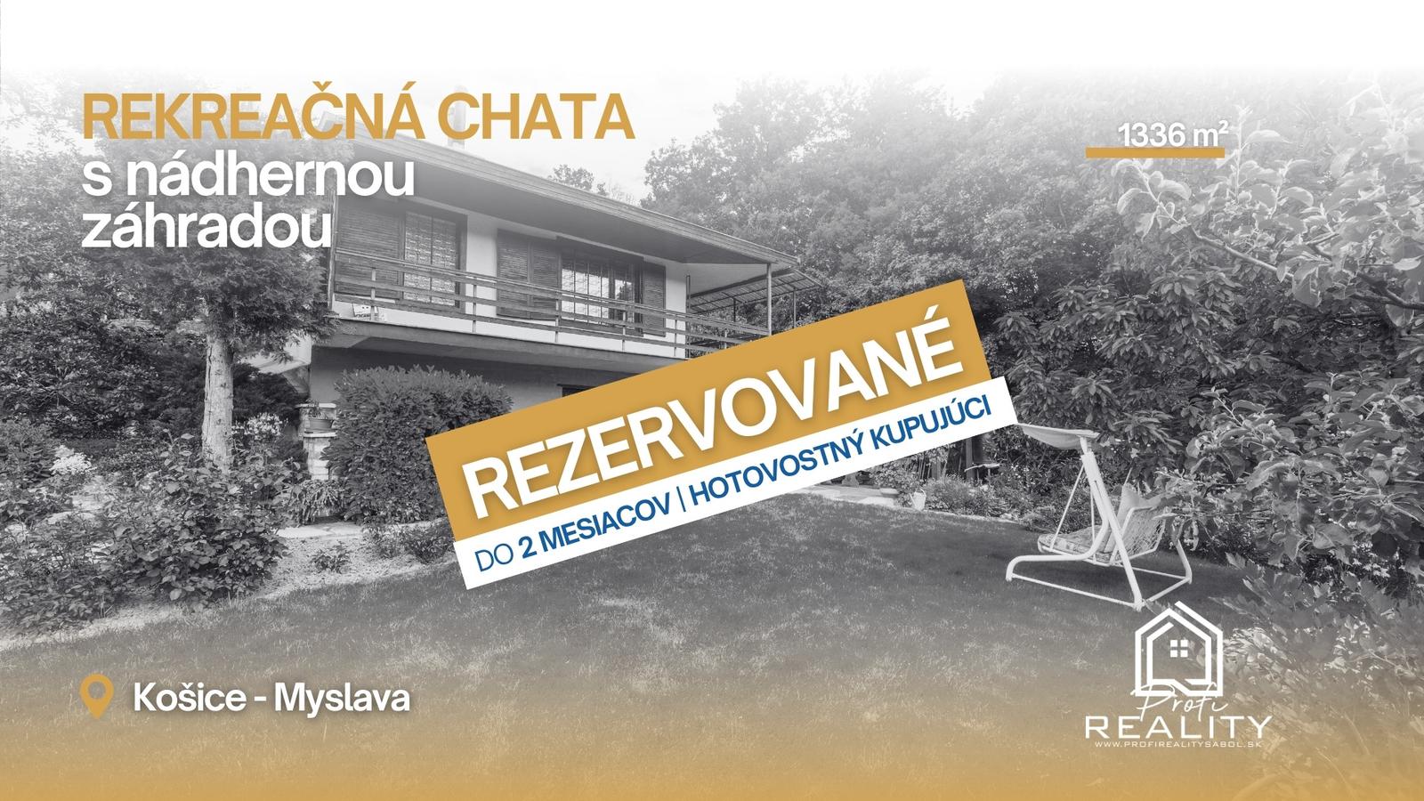 REZERVOVANÉ| Chata s rajskou záhradou 1336 m² Košice, Myslava