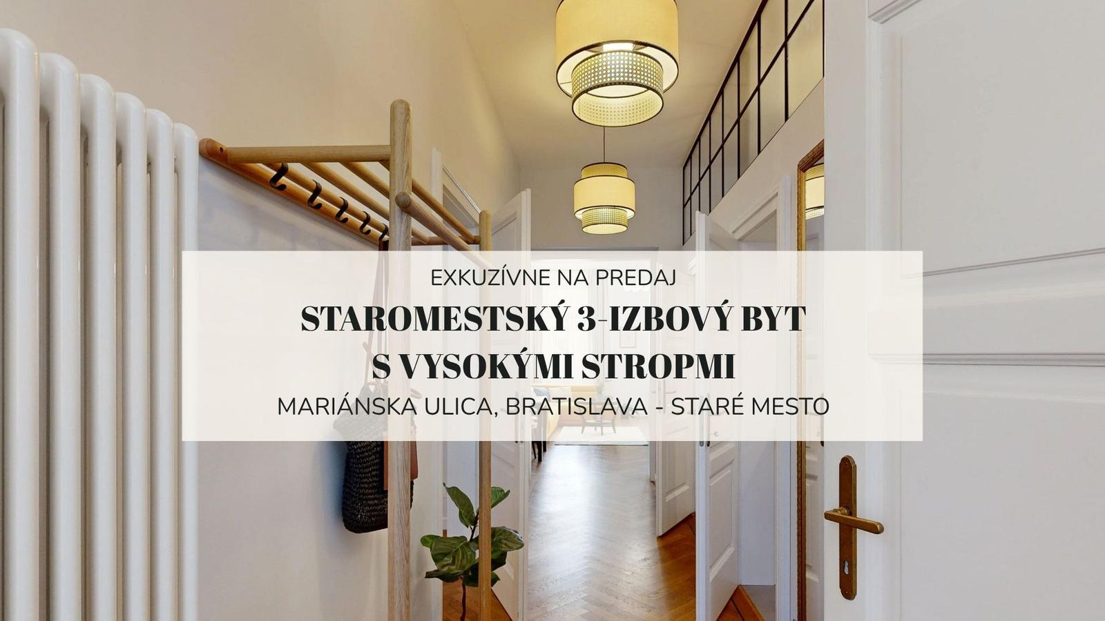 Staromestký 3izbový byt s vysokými stropmi v centre na predaj