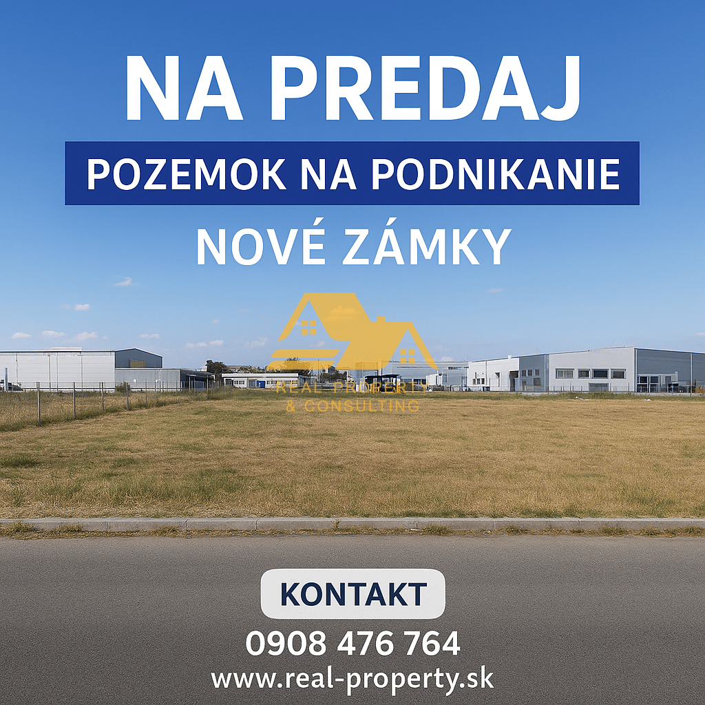 Predám pozemok vhodný na podnikanie v Nových Zámkoch
