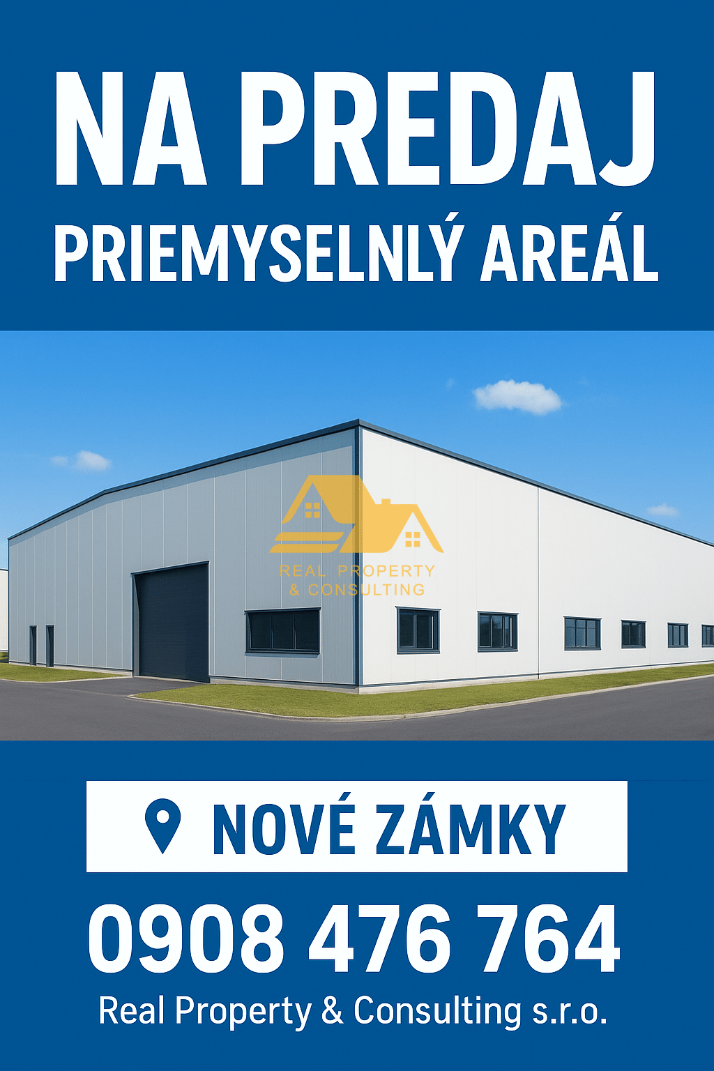 Predám veľký priemyselný areál s halami v Nových Zámkoch
