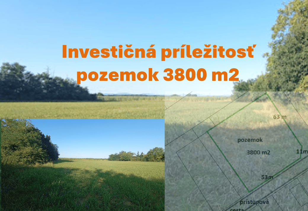Na predaj zaujímavý stavebný pozemok 3800 m2 v tichej lokalite obce Medvecké, Levice