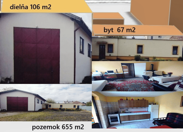 Investičná ponuka - 2 izbový rodinný dom a dielňa, Kuraľany, Levice
