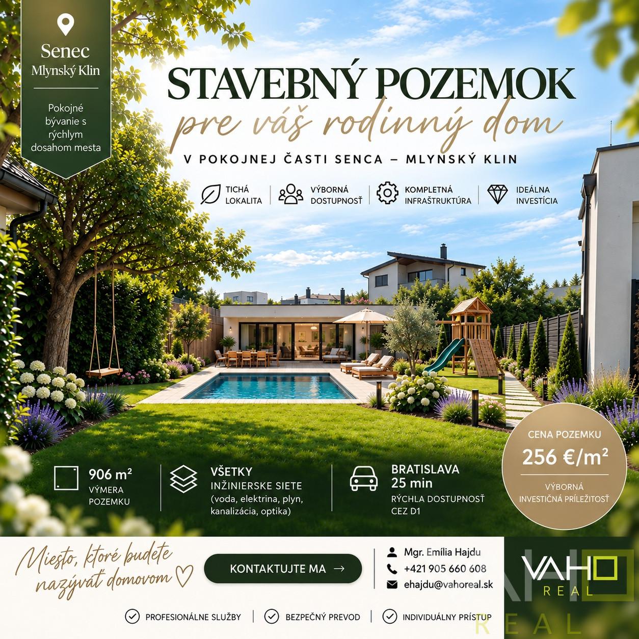 PREDAJ - Stavebný pozemok v Senci - Mlynský Klin/906 m2 + IS – fotka 2