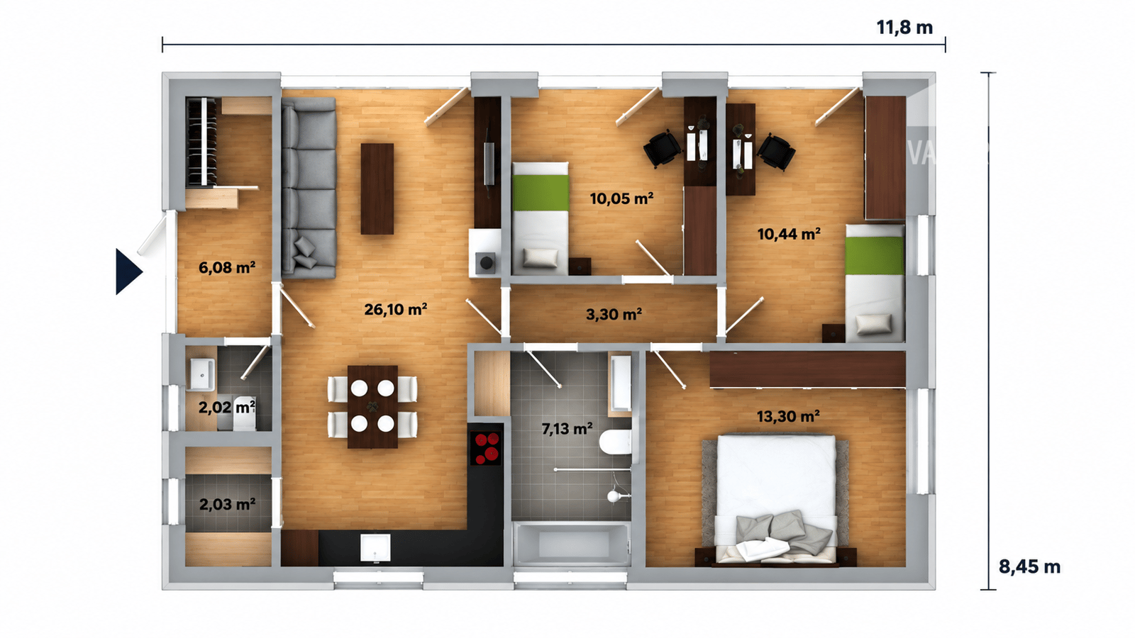 Novostavba - bungalov Lúky (Púchov) - pozemok 380, 400, 450 m2