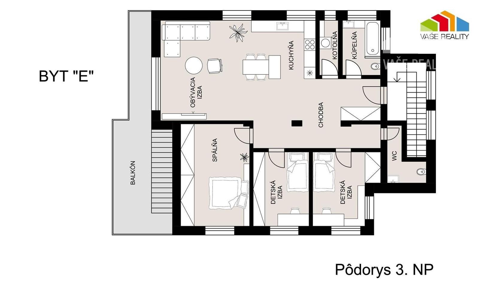 4-IZB BYT "E" 106,45 m2 + TERASA 23 m2, *SPA RESORT*  BANKA – fotka 2