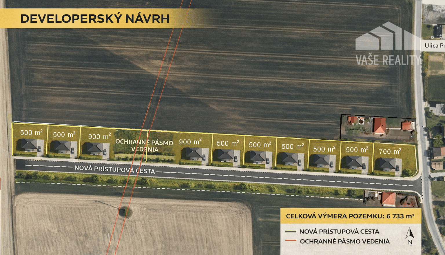 INVESTIČNÝ POZEMOK 6733 m² NA RD  – SOKOLOVCE (okres Piešťany) – fotka 2