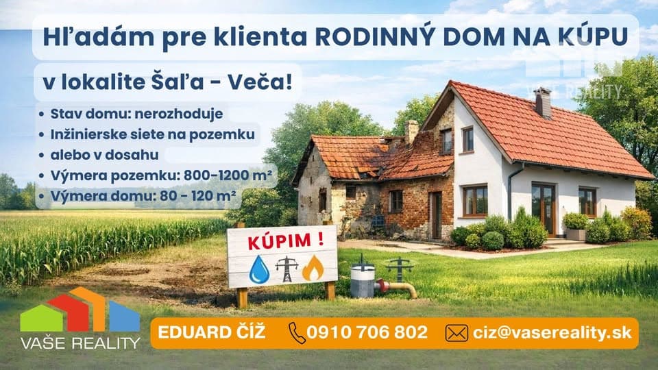 Kúpa – rodinný dom, Šaľa - Veča