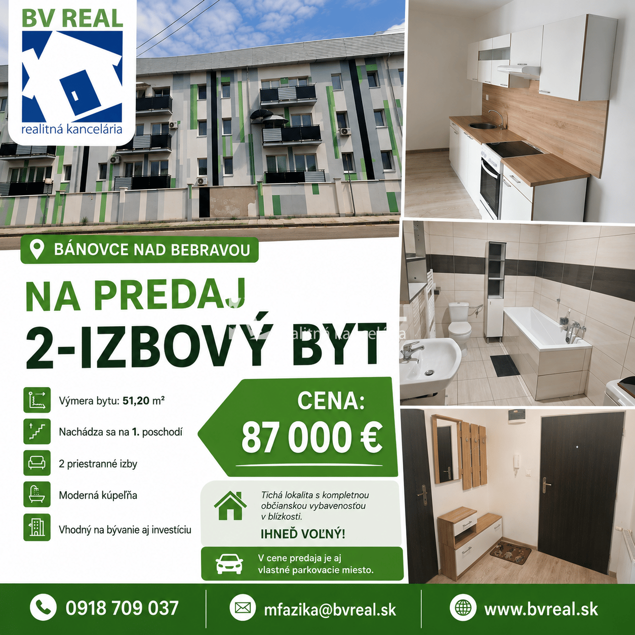 BV REAL Na predaj 2 izbový byt Bánovce nad Bebravou FM2512
