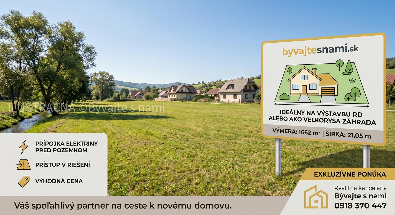 Stavebný pozemok v obci Hriadky