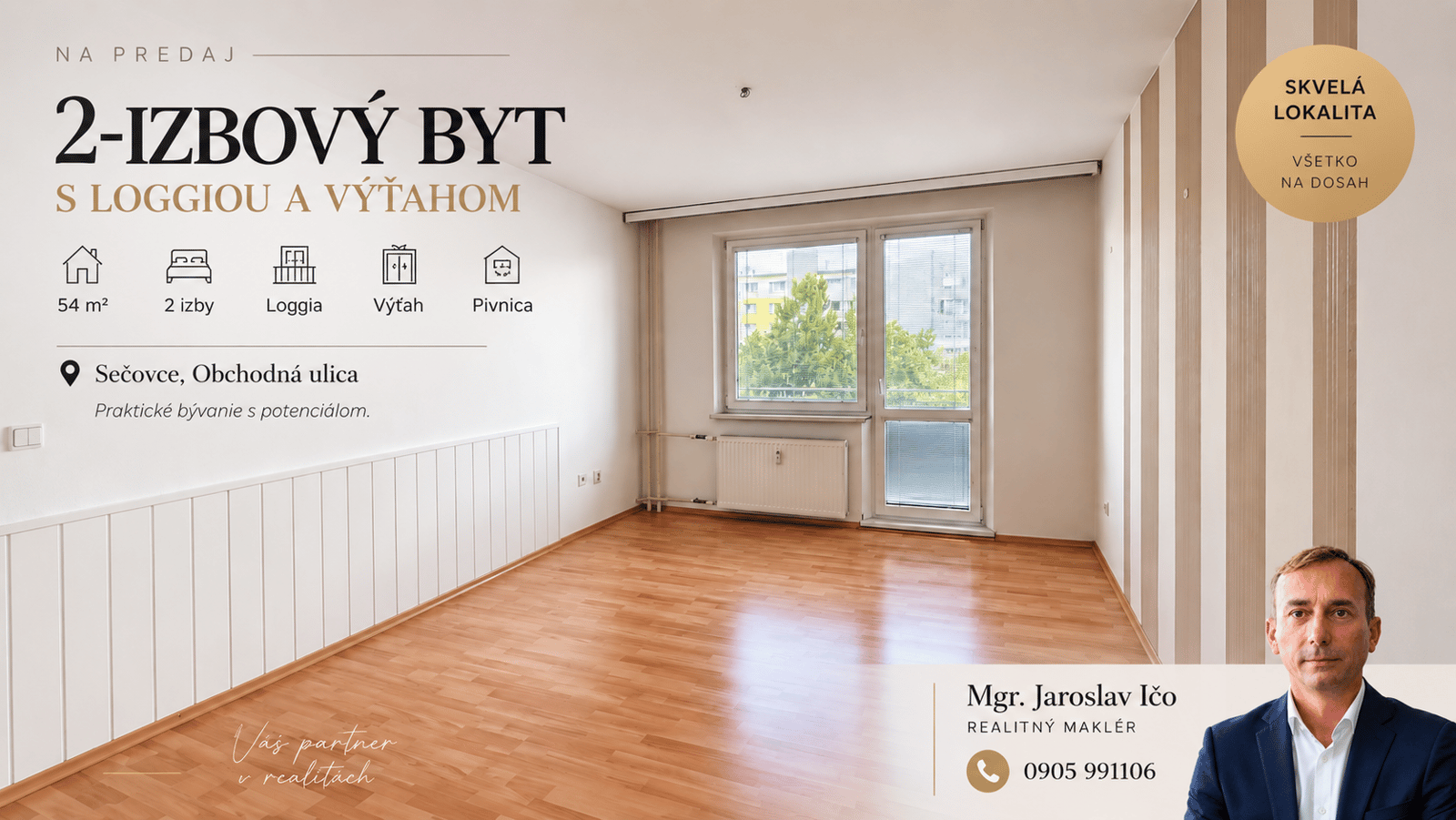 REZERVOVANÉ - 2 izbový byt, Sečovce, Obchodná ulica, 54 m²