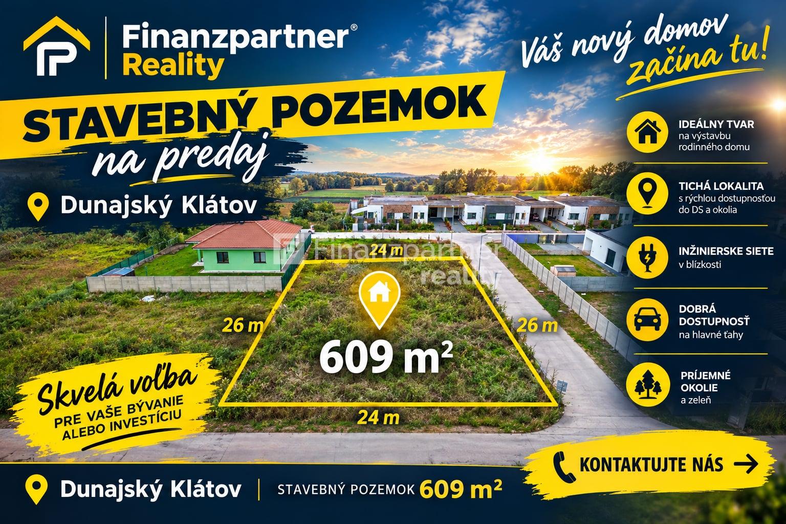 Na predaj stavebný pozemok 609 m2