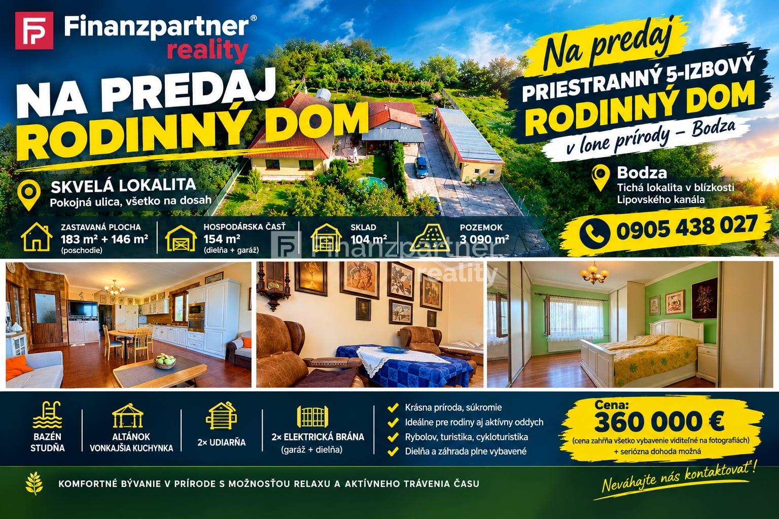 Na predaj elegantný 5-izbový rodinný dom v lone prírody