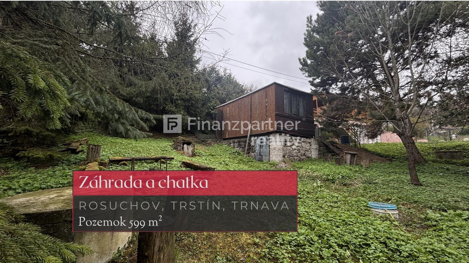 Záhrada a chatka v oblasti Rosuchov, Trstín, Trnava + 3D