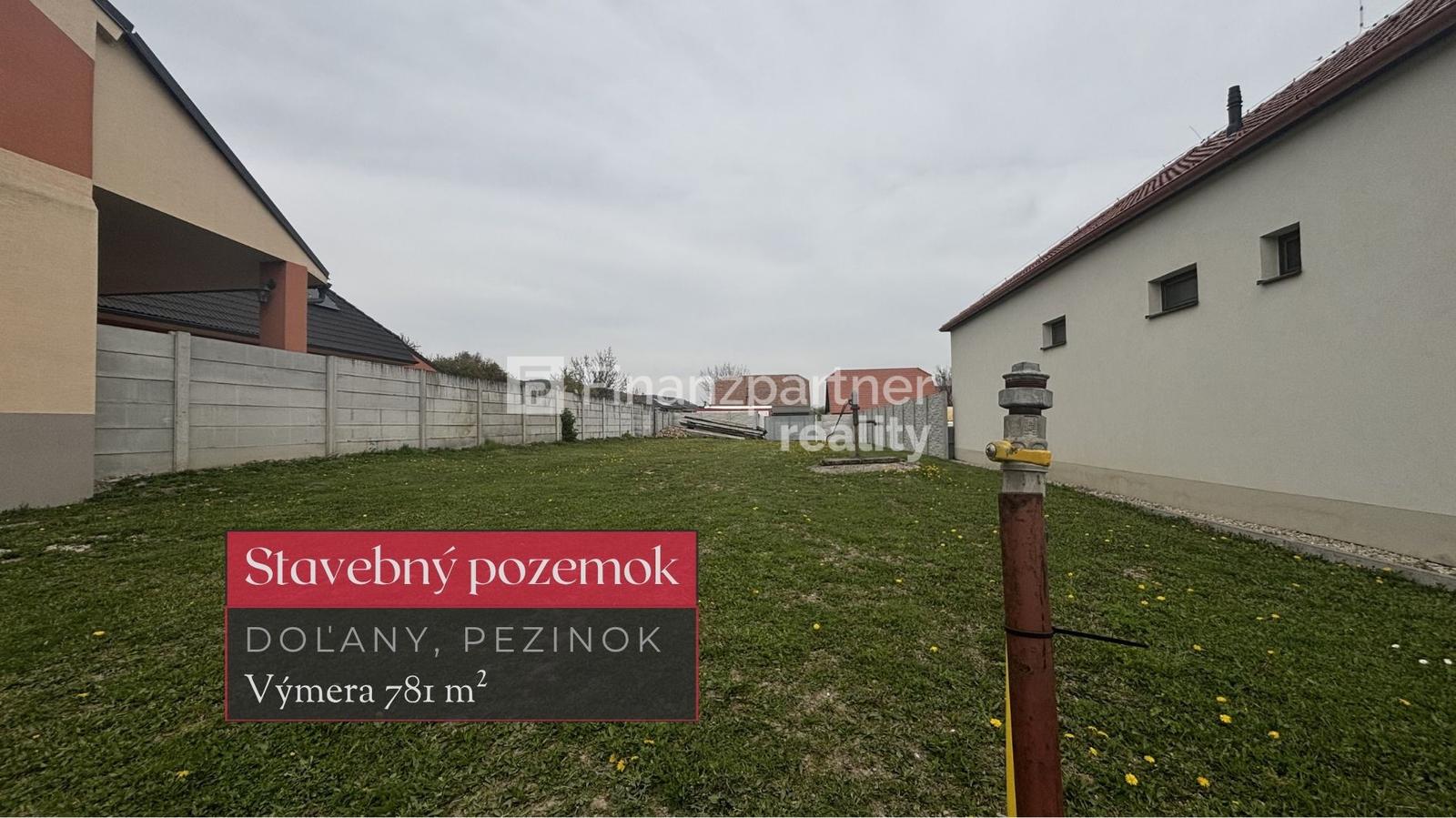 Stavebný pozemok 781 m² v obci Doľany, okres Pezinok + 3D