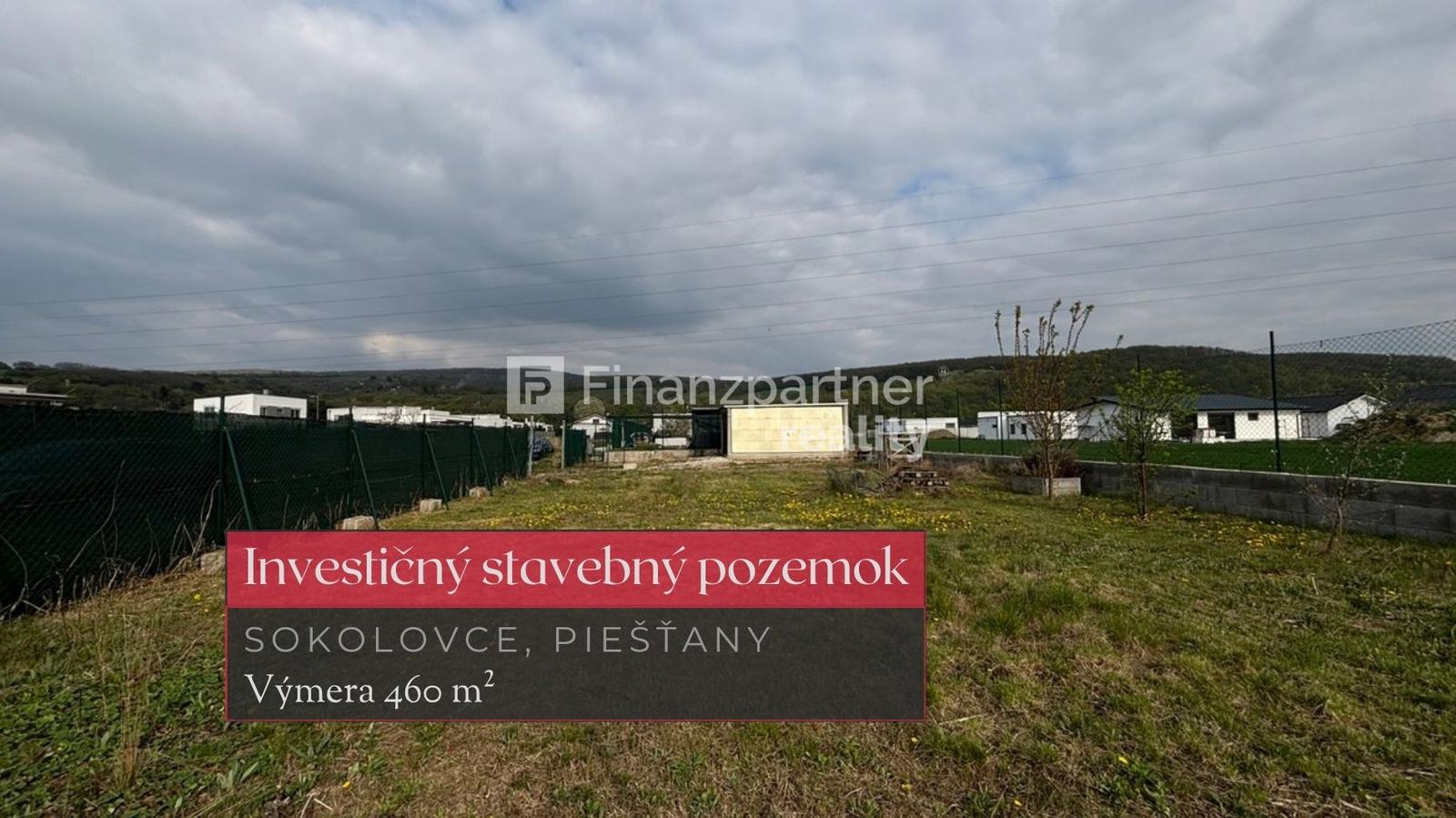 Stavebný pozemok 460 m², Sokolovce, okres Piešťany + 3D