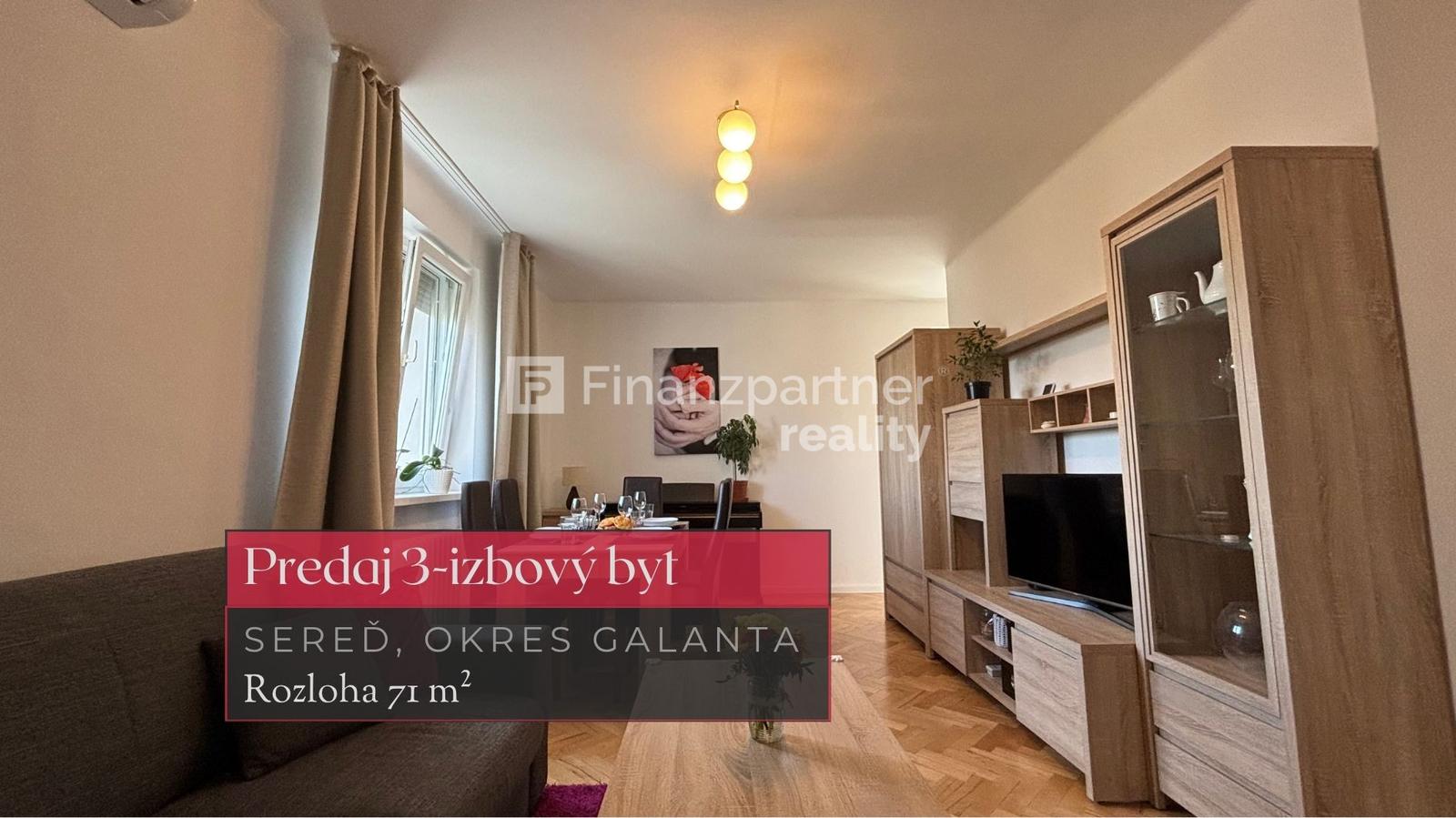 Na predaj 3 izbový byt 71 m², Sereď, okres Galanta + 3D