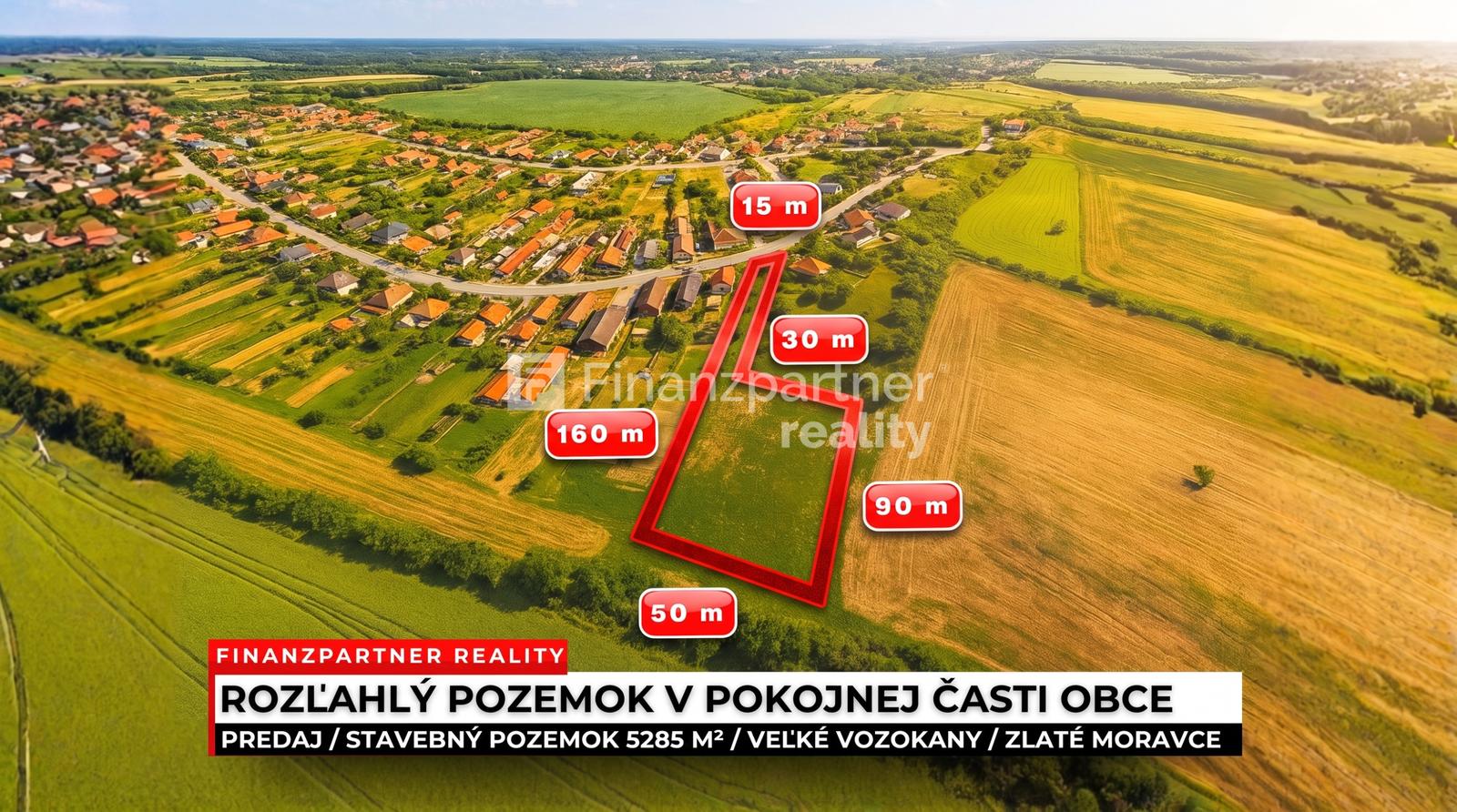Pozemok pre rodinný dom 5285 m², Veľké Vozokany, Zl. Moravce
